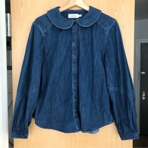 & Other Stories Denim/Chambray Button Down Top